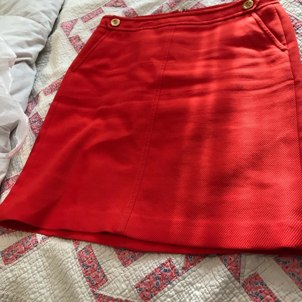 Talbots professional lined skirt in classic red.